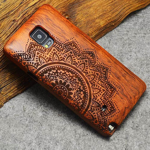 Wood Case For Samsung Galaxy S5 S6 S7 S8 S9 Edge Plus Note 3 8 9 Celular Phone Cases Cover 100% Natural Bamboo Carving Fundas