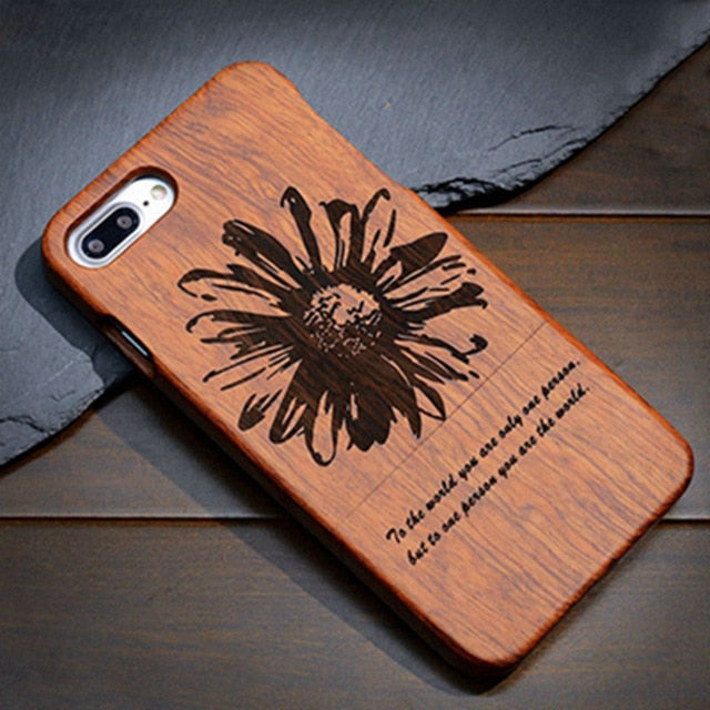 Full Wood Case For Samsung Galaxy Note 9 8 S5 S6 S7 S8 S9 Edge Plus Phone Cover 100% Natural Bamboo Handmade Carving Cases