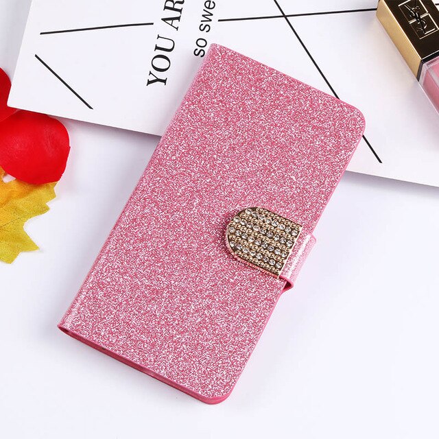 QIJUN Glitter Bling Flip Stand Case For Samsung Galaxy S6 S7 Edge S8 S9 S10 Plus A10 A30 A40 A50 M10 M20 M30 Wallet Phone Cover