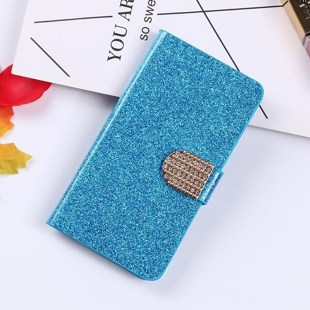 QIJUN Glitter Bling Flip Stand Case For Samsung Galaxy S6 S7 Edge S8 S9 S10 Plus A10 A30 A40 A50 M10 M20 M30 Wallet Phone Cover