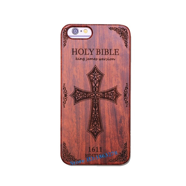 Rejaski Brand Abstract Maya Totem Rose Flower Original Bamboo Wood Case For Iphone 7 7Plus 5 5S SE 6 6S Plus Phone Cover Tiger