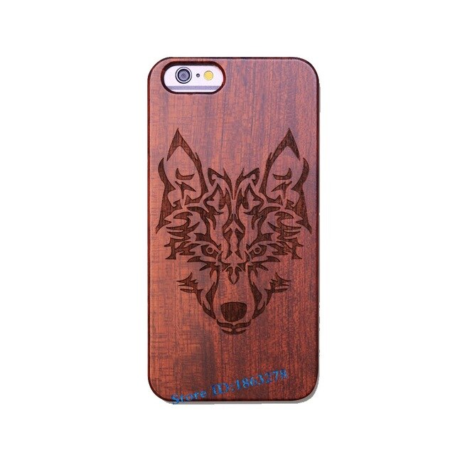 Rejaski Brand Abstract Maya Totem Rose Flower Original Bamboo Wood Case For Iphone 7 7Plus 5 5S SE 6 6S Plus Phone Cover Tiger