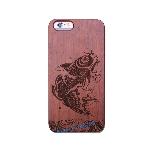 Rejaski Brand Abstract Maya Totem Rose Flower Original Bamboo Wood Case For Iphone 7 7Plus 5 5S SE 6 6S Plus Phone Cover Tiger