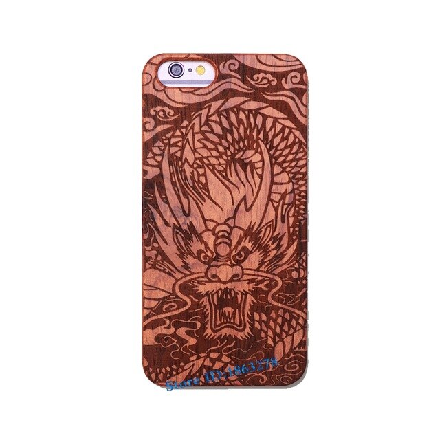 Rejaski Brand Abstract Maya Totem Rose Flower Original Bamboo Wood Case For Iphone 7 7Plus 5 5S SE 6 6S Plus Phone Cover Tiger
