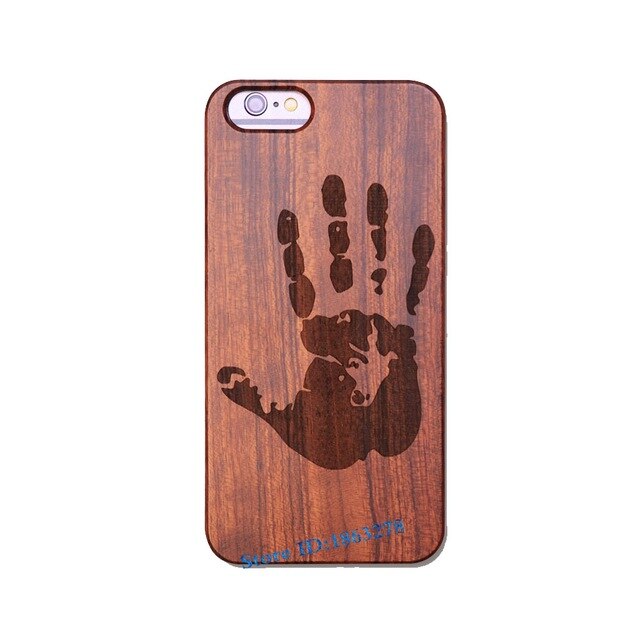 Rejaski Brand Abstract Maya Totem Rose Flower Original Bamboo Wood Case For Iphone 7 7Plus 5 5S SE 6 6S Plus Phone Cover Tiger
