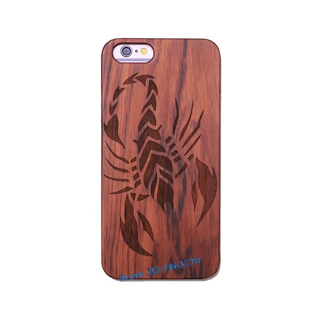 Rejaski Brand Abstract Maya Totem Rose Flower Original Bamboo Wood Case For Iphone 7 7Plus 5 5S SE 6 6S Plus Phone Cover Tiger