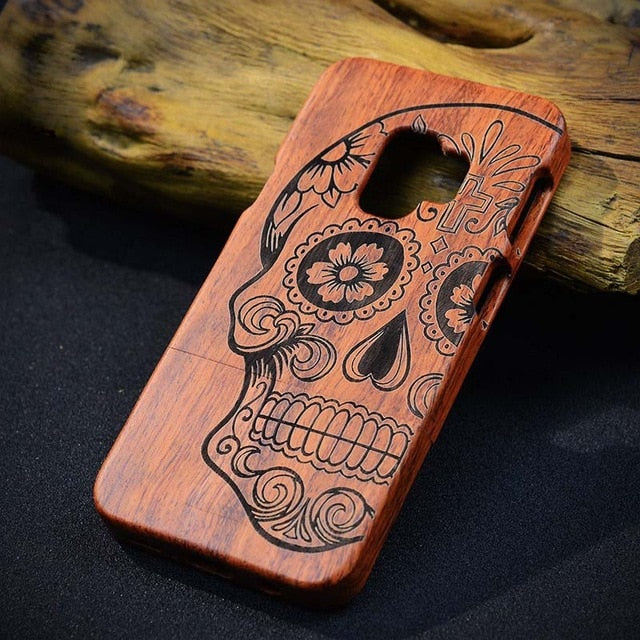 LYBALL Real Wood Phone Case for Samsung Galaxy S10+ 100% Natural Bamboo Hard Cover for S8 S9 S10 Plus S10 Lite S7 Edge Note9 8 5
