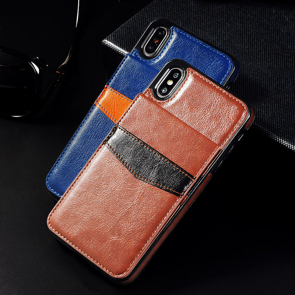 Vertical Flip Card Holder Leather Phone Case For iPhone 11 6 6S Plus X XR XS Max Retro Cover For iPhone 7 8 Plus Wallet Pouch