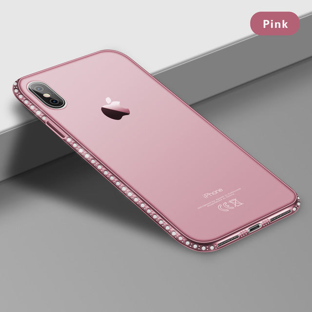 USLION Diamond Bling Transparent Phone Case Cover for iPhone 11 Pro Max 6 6S 8 7 Plus Soft TPU Clear Case For iPhone X XR XS Max
