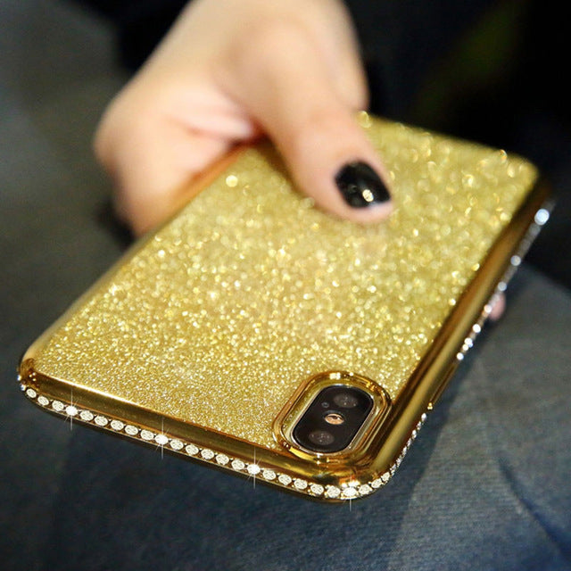 Rhinestone Glitter Phone Case for iphone 11 XS MAX XR X 7 8 Plus 6 6s Soft Silicone TPU Diamond Sexy Girl Protector Back Cover