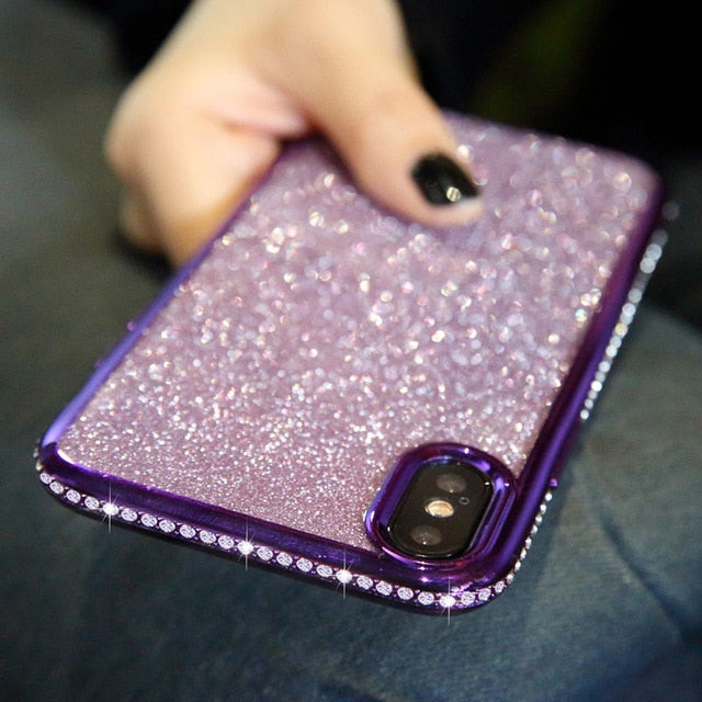 Rhinestone Glitter Phone Case for iphone 11 XS MAX XR X 7 8 Plus 6 6s Soft Silicone TPU Diamond Sexy Girl Protector Back Cover