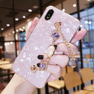 Diamond chain bracelet shell phone case for iPhone 11 6s 7 8 plus X XS max XR for Samsung galaxy s7 s8 s9 s10 plus note 9 10 pro
