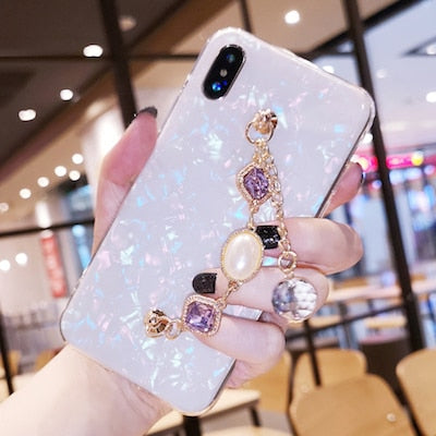 Diamond chain bracelet shell phone case for iPhone 11 6s 7 8 plus X XS max XR for Samsung galaxy s7 s8 s9 s10 plus note 9 10 pro