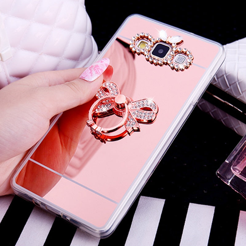 Mirror Case Soft TPU Gel Luxury Cover For Samsung Galaxy S10 S9 S8 Plus Acrylic Coque Note 8 5 J2 Prime J3 J4 J5 J6 J7 2016 2017
