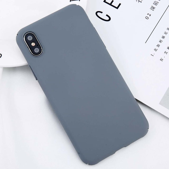 USLION For iPhone 11 Pro Max X Xs Max XR 8 7 Plain Phone Case Frosted Hard PC Back Cover For iPhone 8 7 6 6S Plus 5 5S SE Cases