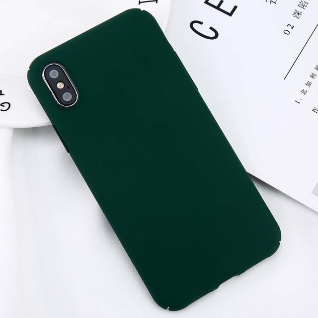 USLION For iPhone 11 Pro Max X Xs Max XR 8 7 Plain Phone Case Frosted Hard PC Back Cover For iPhone 8 7 6 6S Plus 5 5S SE Cases