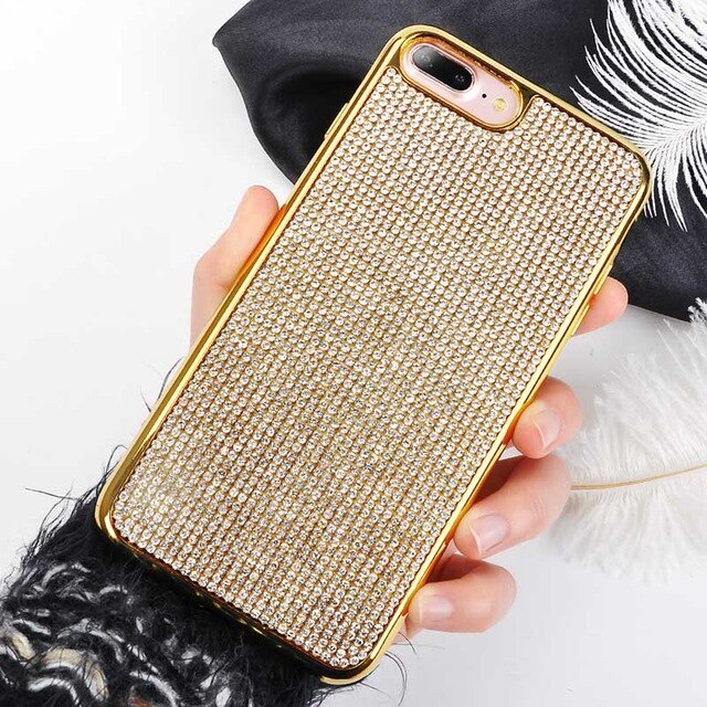 Bling Rhinestone Case For iphone 11 XS Max XR X Case For iphone 6s 6 8 7 plus X 11 Pro Max Cover Fashion Glitter Soft Cases