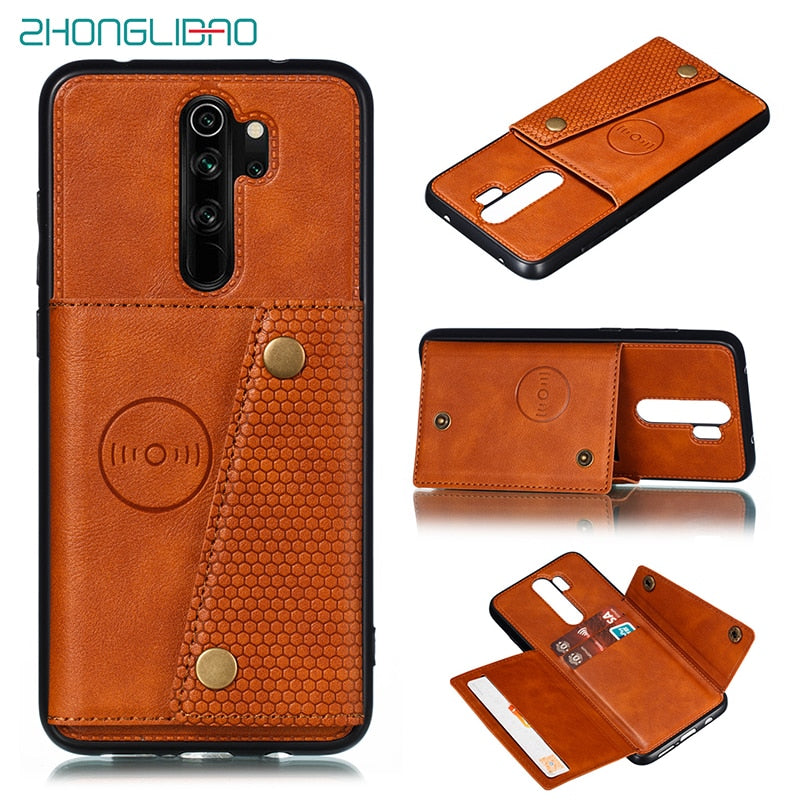 Redmi Note 8 Pro Card Holders Wallet Case Cover for Xiaomi Redmi 7a K20 Note 7 Pro Mi 9t Mi9t Leather Card  Magnetic Stand Cover