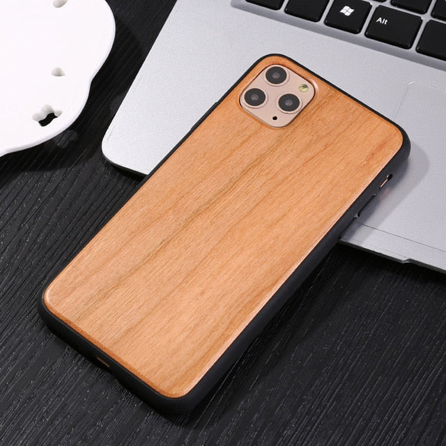 Real Wood Case For iphone 11Pro MAX XR X XS Max 8 7 6 6s Plus Cover Natural Bamboo Wooden Soft Silicone edge Hard Phone Cases