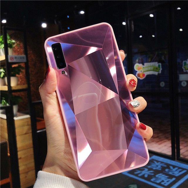 3D Diamond prism holographic laser Case For Samsung A10 A20 A30 A50 A70 A90 M20 A7 A9 2018 S10 Plus Note 10 Soft edge Phone Case