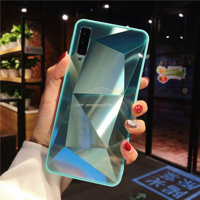 3D Diamond prism holographic laser Case For Samsung A10 A20 A30 A50 A70 A90 M20 A7 A9 2018 S10 Plus Note 10 Soft edge Phone Case