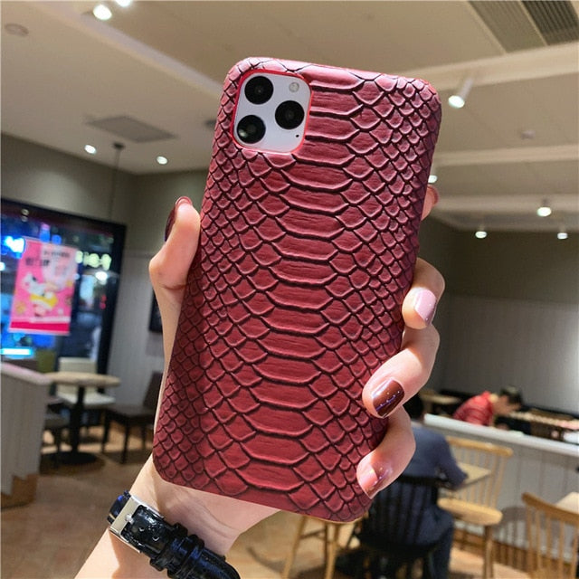 Snake Skin PU Leather Cover for iPhone 11 pro 6 6s Plus 7 7Plus 8 8Plus X XR XS Max Phone Case Crocodile Texture Coque Fundas