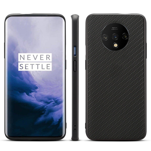 Phone Case for Oneplus 7 7T Pro Sandstone Silicon Nylon Wood Bamboo Bumper Cover Cases for One plus 7 Pro Oneplus 7t