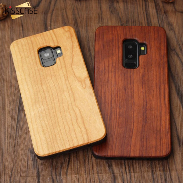 KISSCASE Bamboo Natural Wood Case For Samsung Galaxy S10 S10 Plus S10E S7 Edge S8/S9 Plus Wooden S8/S9 Back Cover Coque Fundas