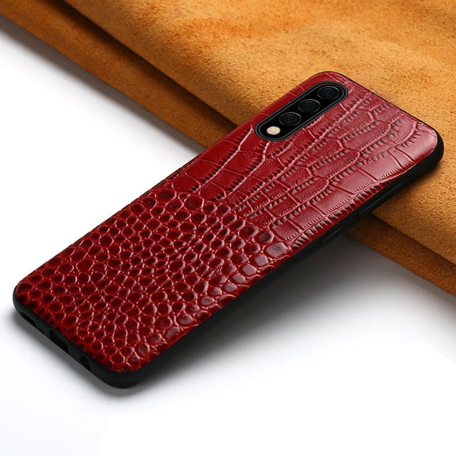 Genuine Leather mobile phone case for Samsung galaxy A50 A70 S10 S7 S8 S9 Plus A8 A7 2018 Note 10 Plus 360 Full protective cover