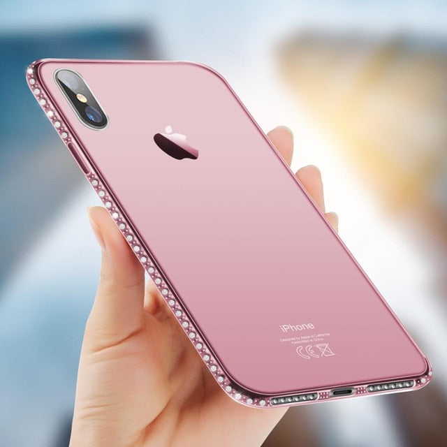 KJOEW Phone Case For iPhone 7 X XR XS MAX 8 6 6s Plus 11 Pro Max Bling Diamond Transparent Crystal Soft TPU Back Cover Cases