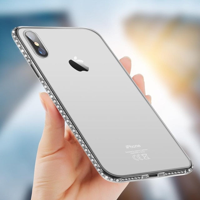 KJOEW Phone Case For iPhone 7 X XR XS MAX 8 6 6s Plus 11 Pro Max Bling Diamond Transparent Crystal Soft TPU Back Cover Cases