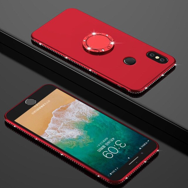 Hot Diamond Silicone Case for Xiaomi Pocophone F1 Redmi 4A 6 6A S2 5A Plus A Prime Note 4X 4 Pro Mi Max 3 A1 A2 Lite With Ring