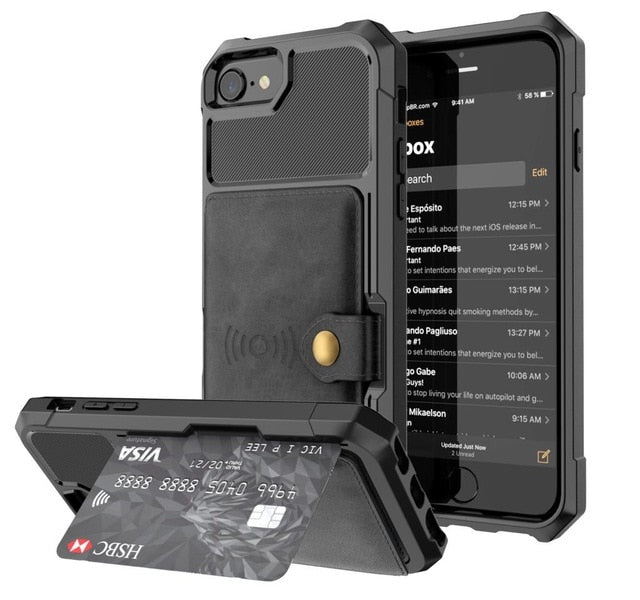 Luxury PU Leather Wallet Case for iPhone 6 6s 7 8 Plus X XS XR XX MAX Cases Wallet Flip Cover Buckle for iPhone Phone XR Fundas