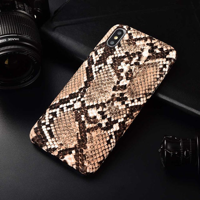 Snake Skin PU Leather Cover for iPhone 6 6s Plus 7 7Plus 8 8Plus X XR XS Max Phone Case Crocodile Texture Soft Coque Fundas