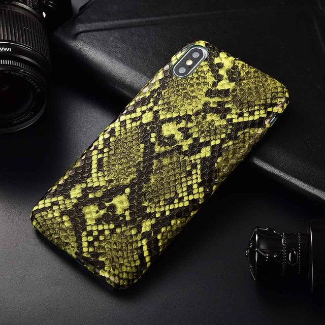 Snake Skin PU Leather Cover for iPhone 6 6s Plus 7 7Plus 8 8Plus X XR XS Max Phone Case Crocodile Texture Soft Coque Fundas
